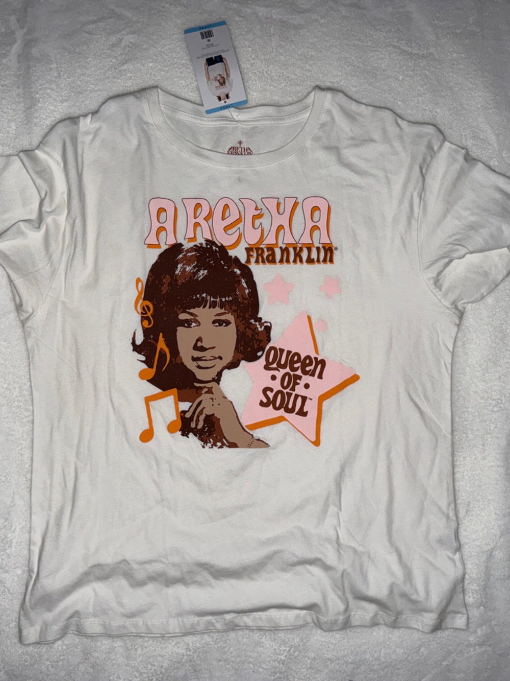 Aretha Franklin Graphic Short Sleeve Tee - White